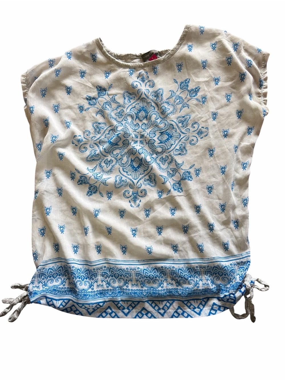 Boho Print Short Sleeve Women's Top S